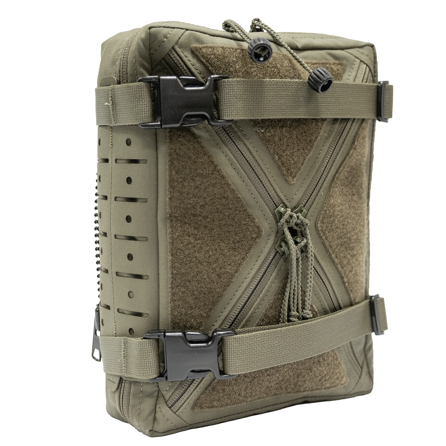 Olive green tactical QuadZip Back Panel