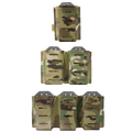 A multicam patterned .308 magazine pouch with visible straps and elastic