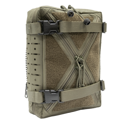 Olive green tactical QuadZip Back Panel