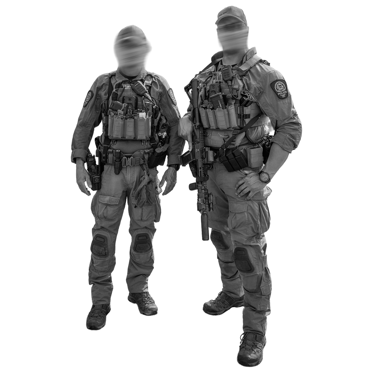 Professional user wearing tactical equipment in the field