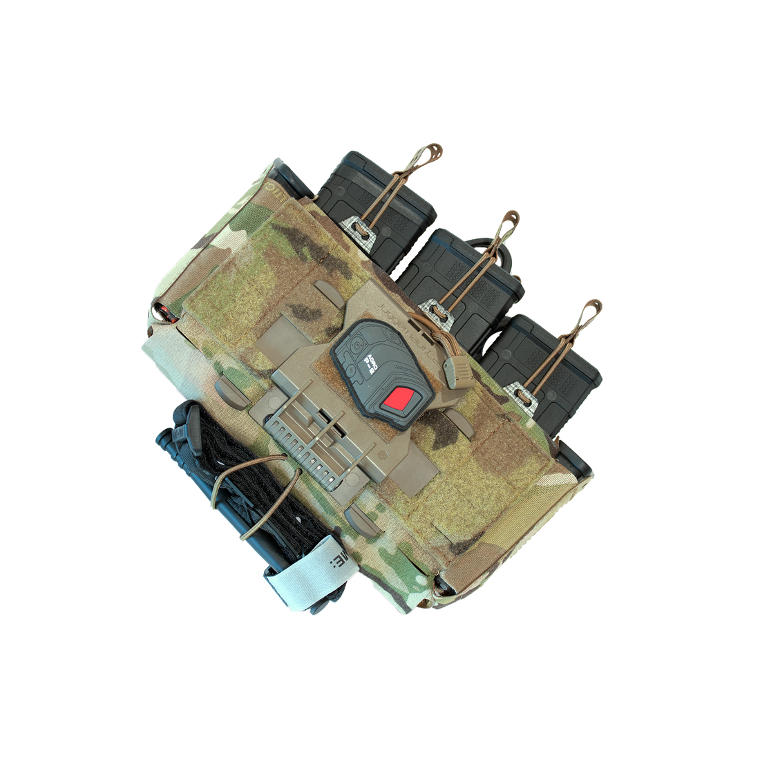 Top view of a D20 placard with holding magazine