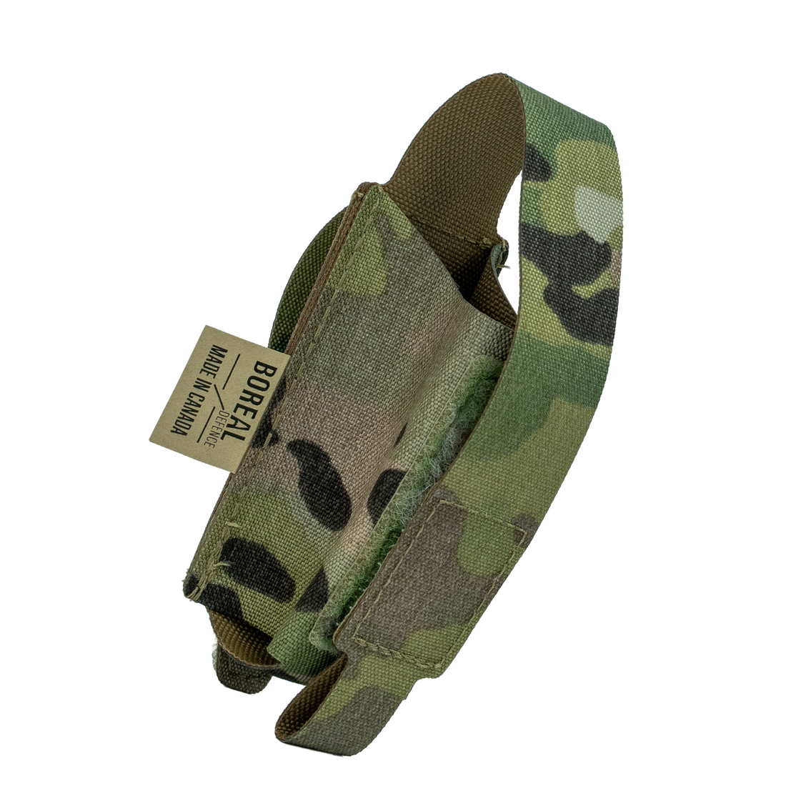 Camouflage-patterned pouch with a visible brand Boreal Defence 