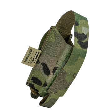Camouflage-patterned pouch with a visible brand Boreal Defence 
