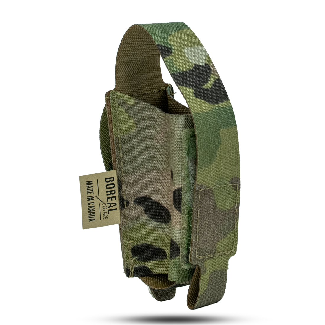 Camouflage-patterned pouch with a visible brand Boreal Defence 