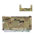 A top view of a D20 placard featuring multiple compartments. It is a tactical accessory.