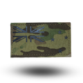 Camouflage patch with a logo on a white background