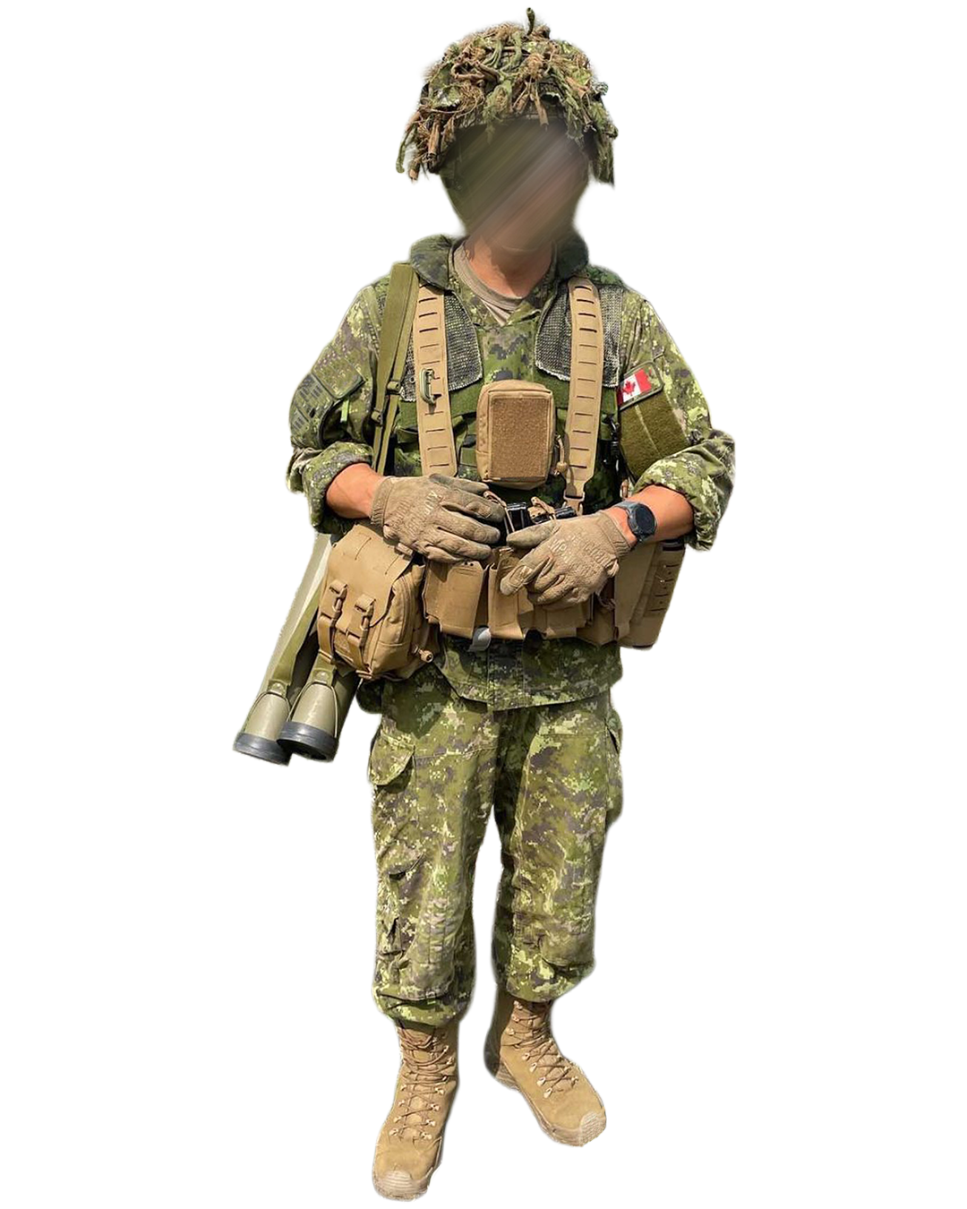 Canadian military loadout using Boreal Defence carriage equipment