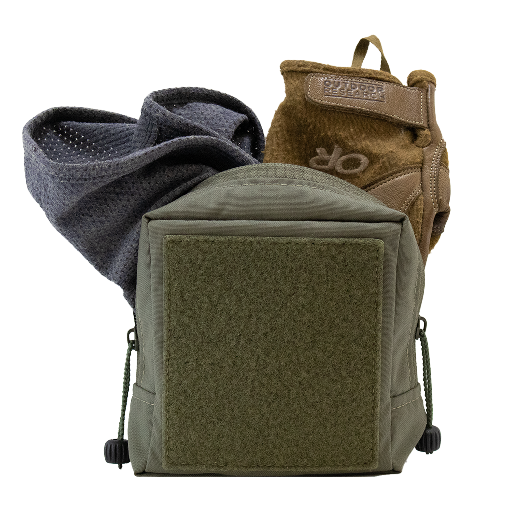 Large General Purpose Pouch shown with gloves and a balaclava
